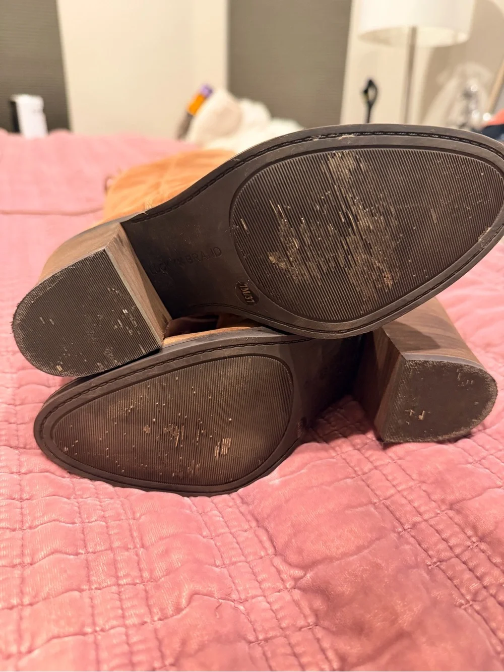 Lucky Brand Over-the-Knee Suede Boots in Tan